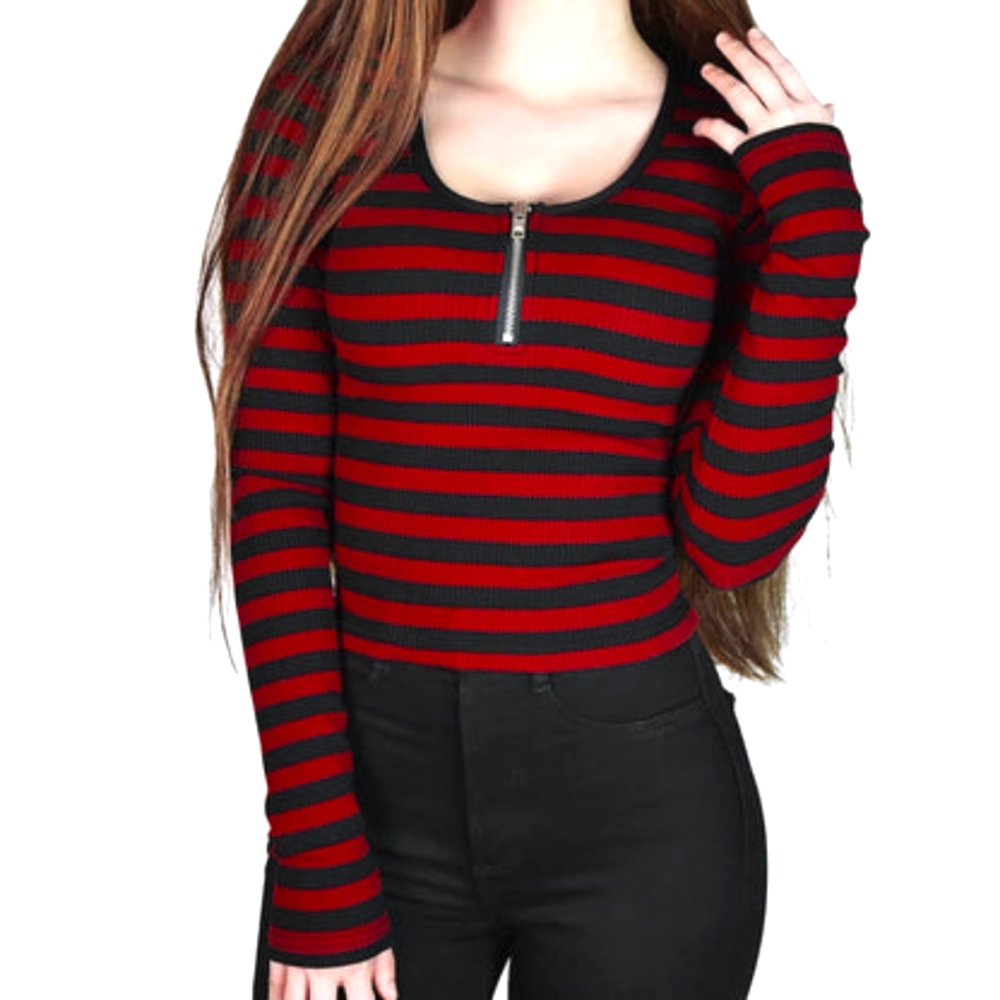 Izora ribbed top (red)